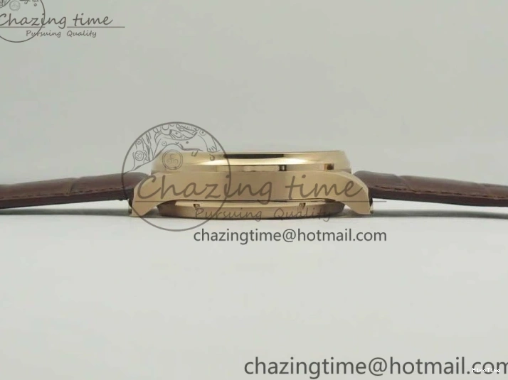 MIROTIME 0113 Portuguese Tourbillon IW5463 RG ZF Best Edition White Dial on Brown Leather Strap Stylish 7174